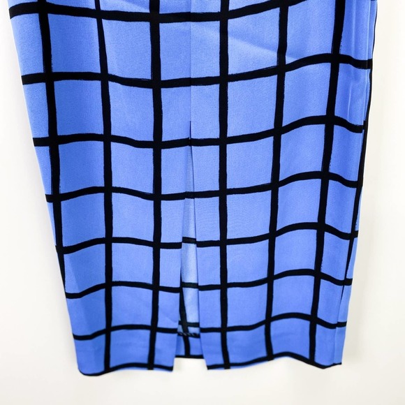 Tailored Midi Pencil Skirt Wesley Windowpane Check Hydrangea Size 4 - Picture 5 of 6